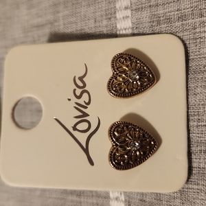 Gold Heart Earrings